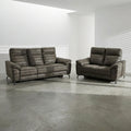 Couchgarnitur 3+2 - mit Elektrische Relaxfunktion, USB - Stoffbezug Taupe - FURNHOUSE
