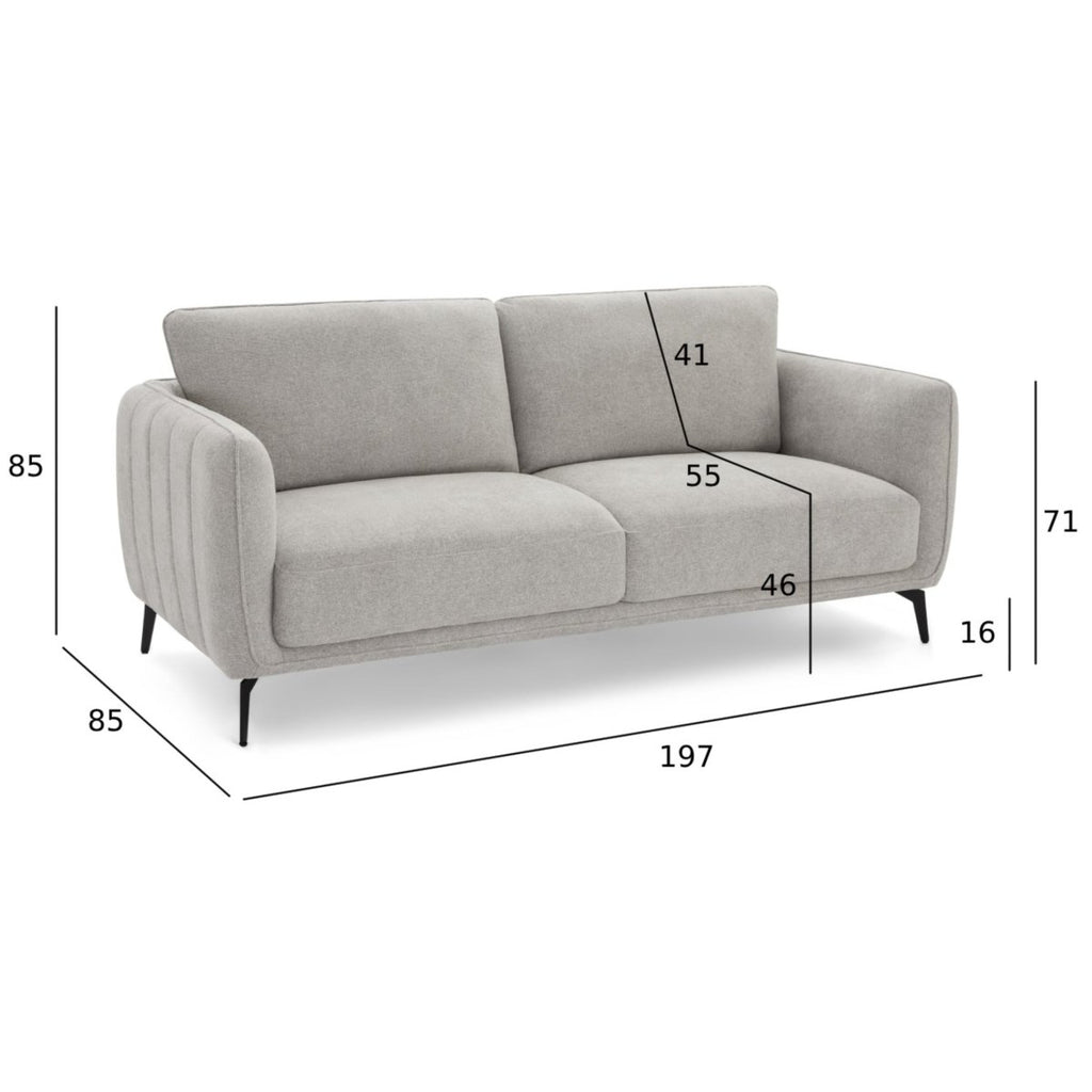 Couchgarnitur 3+2 Sofa - Stoffbezug Grau - IBBE DESIGN - FURNHOUSE
