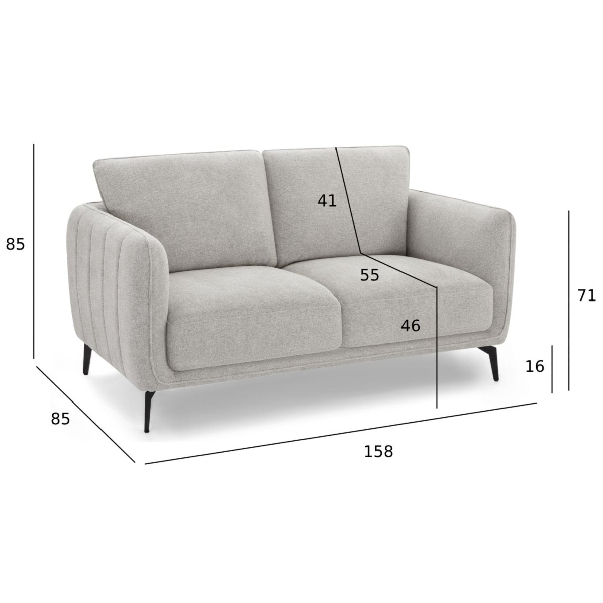 Couchgarnitur 3+2 Sofa - Stoffbezug Grau - IBBE DESIGN - FURNHOUSE