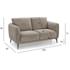 Couchgarnitur 3+2 Selena - Stoff Beige, 197 + 158 cm - FURNHOUSE