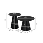 Couchtisch 2er Set ø45/60 cm - Eiche Schwarz - FURNHOUSE