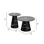 Couchtisch 2er Set ø45/60 cm - Marmoroptik Dunkelgrau - FURNHOUSE