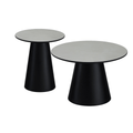 Couchtisch 2er Set ø45/60 cm - Marmoroptik Hellgrau - FURNHOUSE