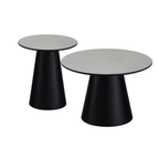 Couchtisch 2er Set ø45/60 cm Tango - Marmoroptik Hellgrau - FURNHOUSE