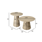 Couchtisch 2er Set ø45/60 cm - Travertine-Optik Beige - FURNHOUSE