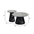 Couchtisch 2er Set ø45/80 cm - Marmoroptik Hellgrau - FURNHOUSE