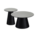 Couchtisch 2er Set ø45/80 cm - Marmoroptik Hellgrau - FURNHOUSE
