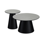 Couchtisch 2er Set ø45/80 cm Tango - Marmoroptik Hellgrau - FURNHOUSE
