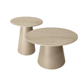 Couchtisch 2er Set ø45/80 cm - Travertine-Optik Beige - FURNHOUSE