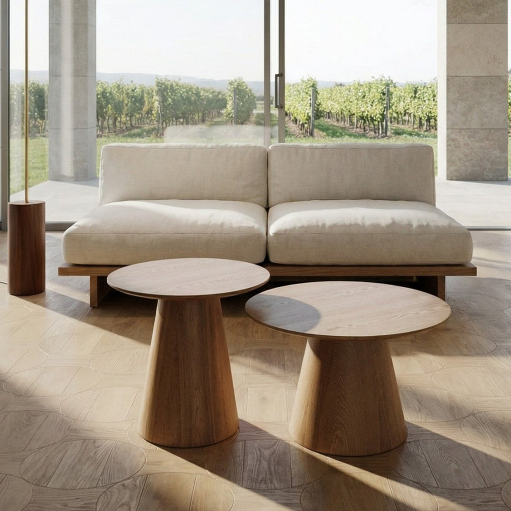 Couchtisch 2er Set ø45/80 cm - Wildeiche Natur - FURNHOUSE