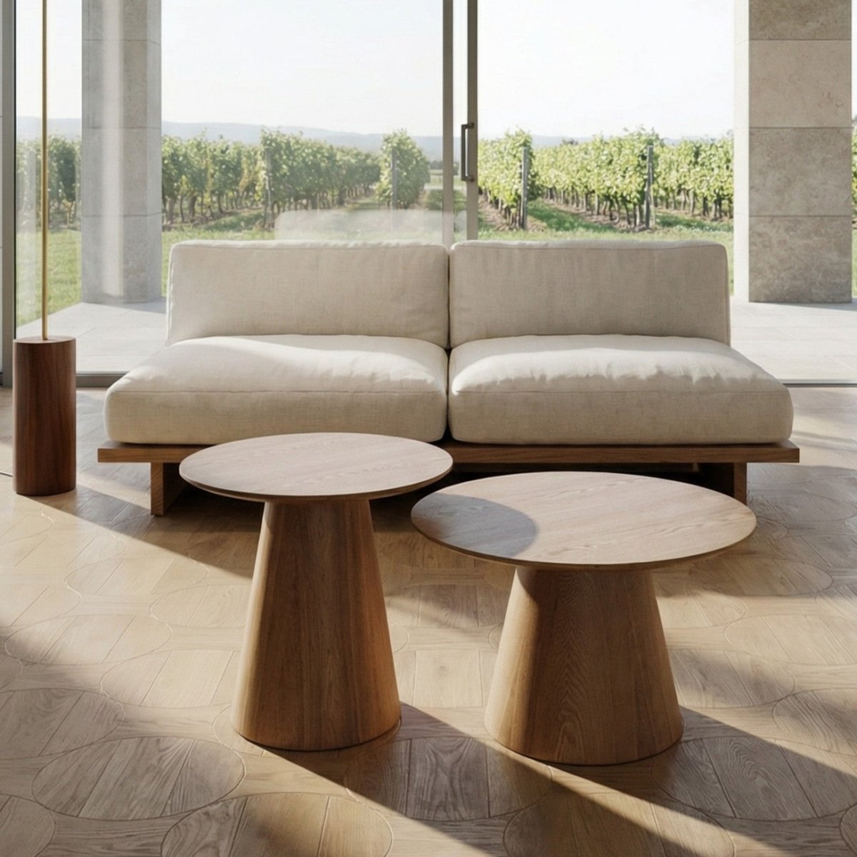 Couchtisch 2er Set ø45/80 cm - Wildeiche Natur - FURNHOUSE