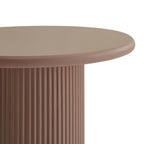 Tischkante im Detail, Wave 2er Set ø50 cm + 130 x 70 cm Braun