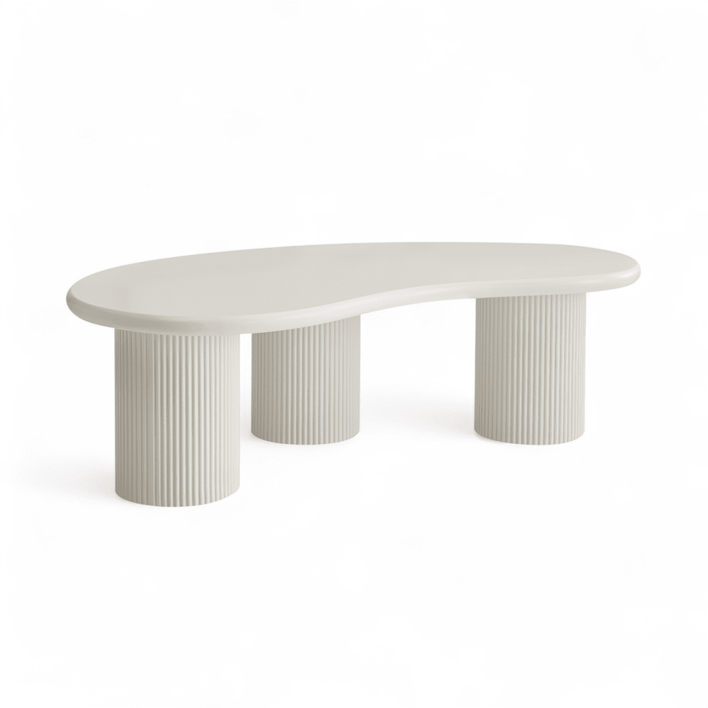 Couchtisch 2er Set ø50/130x70 cm - Weiß - FURNHOUSE