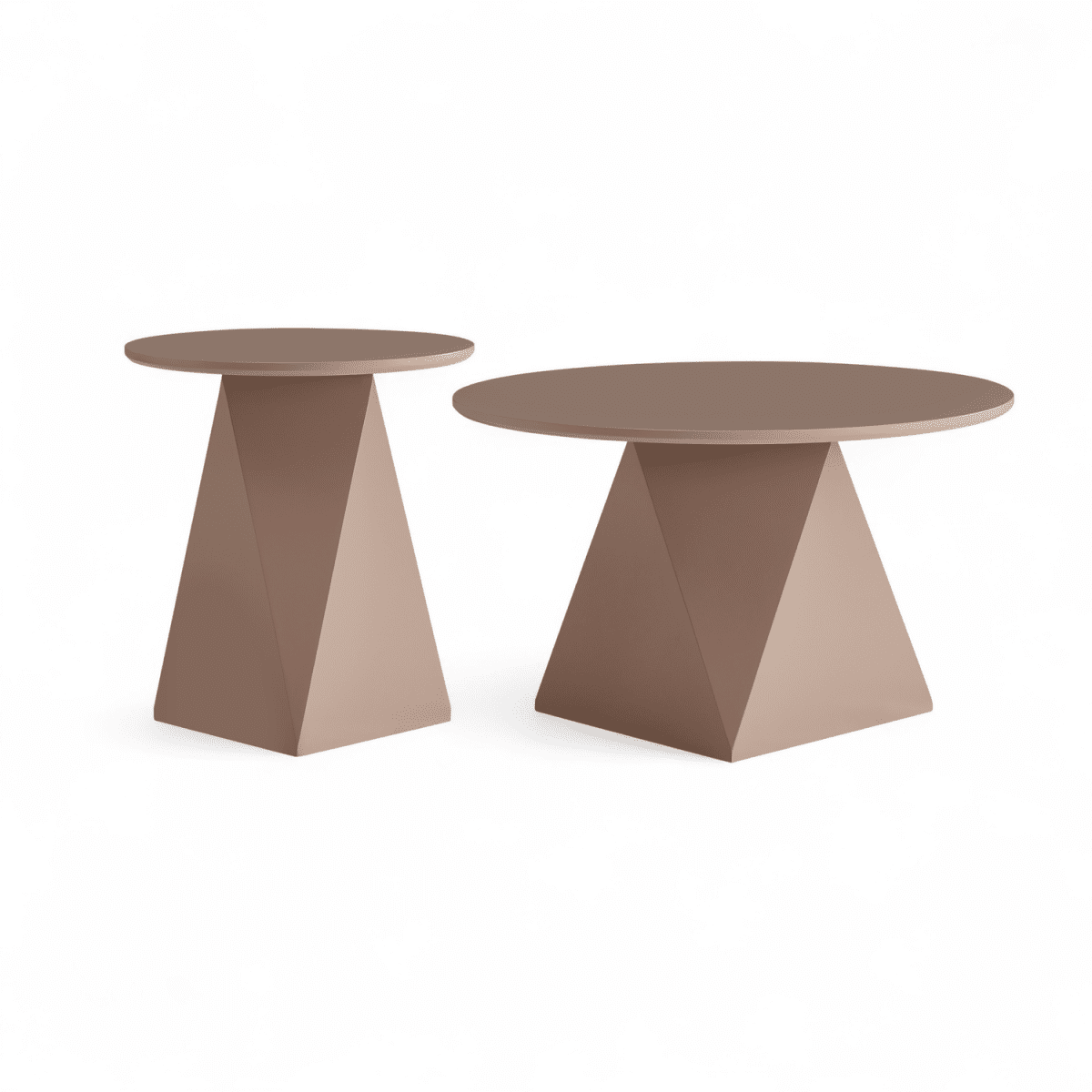 Couchtisch 2er Set ø50/80 cm - Mocca Mousse - FURNHOUSE