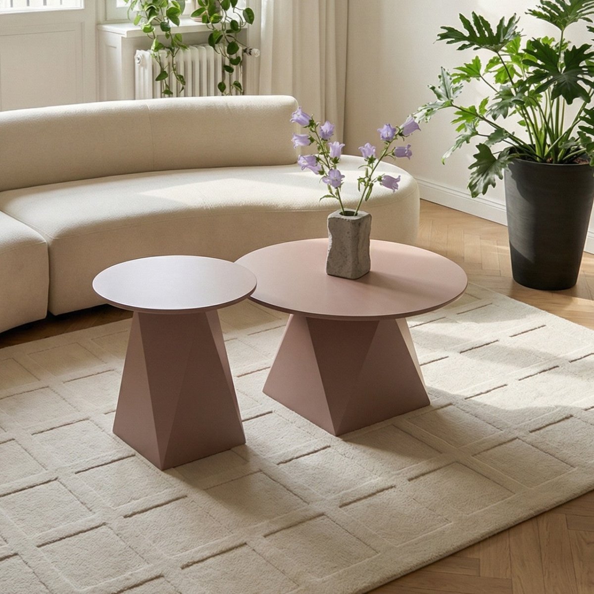 Couchtisch 2er Set ø50/80 cm - Mocca Mousse - FURNHOUSE