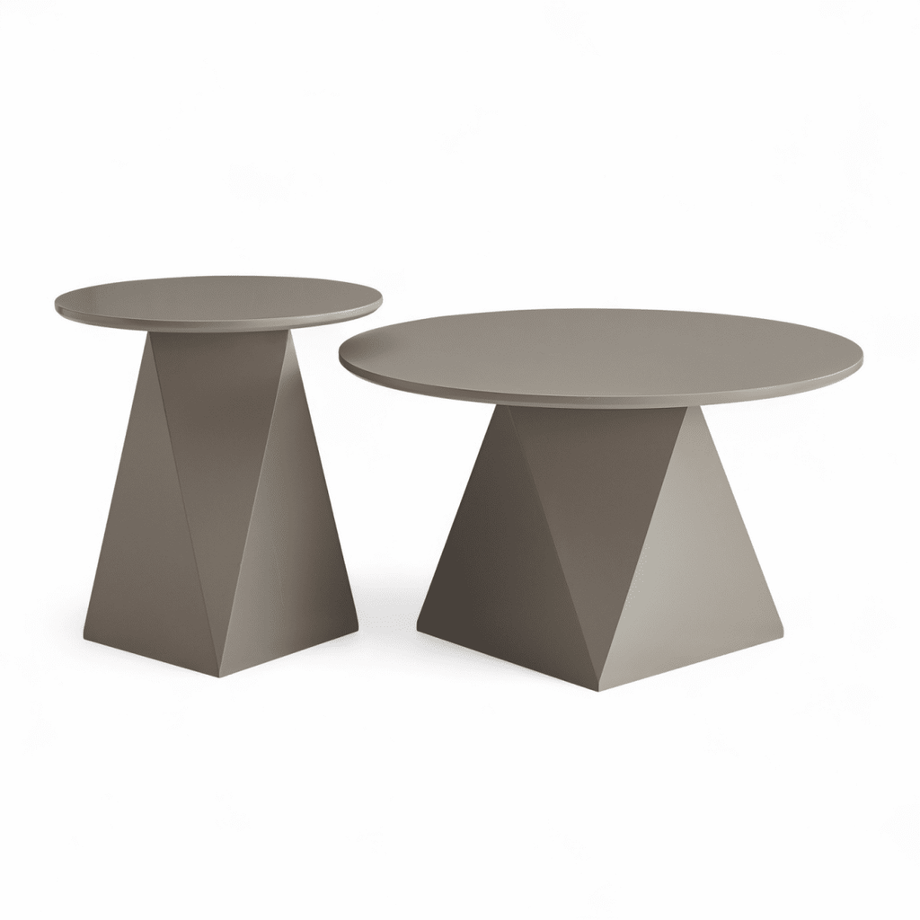 Couchtisch 2er Set ø50/80 cm - Taupe - FURNHOUSE