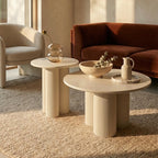Wohnzimmer im skandinavischen Stil mit Flow 2er Set ø50/80 cm Weiß