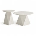 Couchtisch 2er Set ø50/80 cm - Weiß - FURNHOUSE