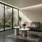 Couchtisch 2er Set ø50/80 cm - Weiß - FURNHOUSE