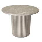 Couchtisch 2er Set ø60/80 cm Easy - Marmoroptik & Lamellenoptik Beige - FURNHOUSE