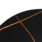 Couchtisch 2er Set ø60/80 cm Easy - Marmoroptik & Lamellenoptik Schwarz - FURNHOUSE