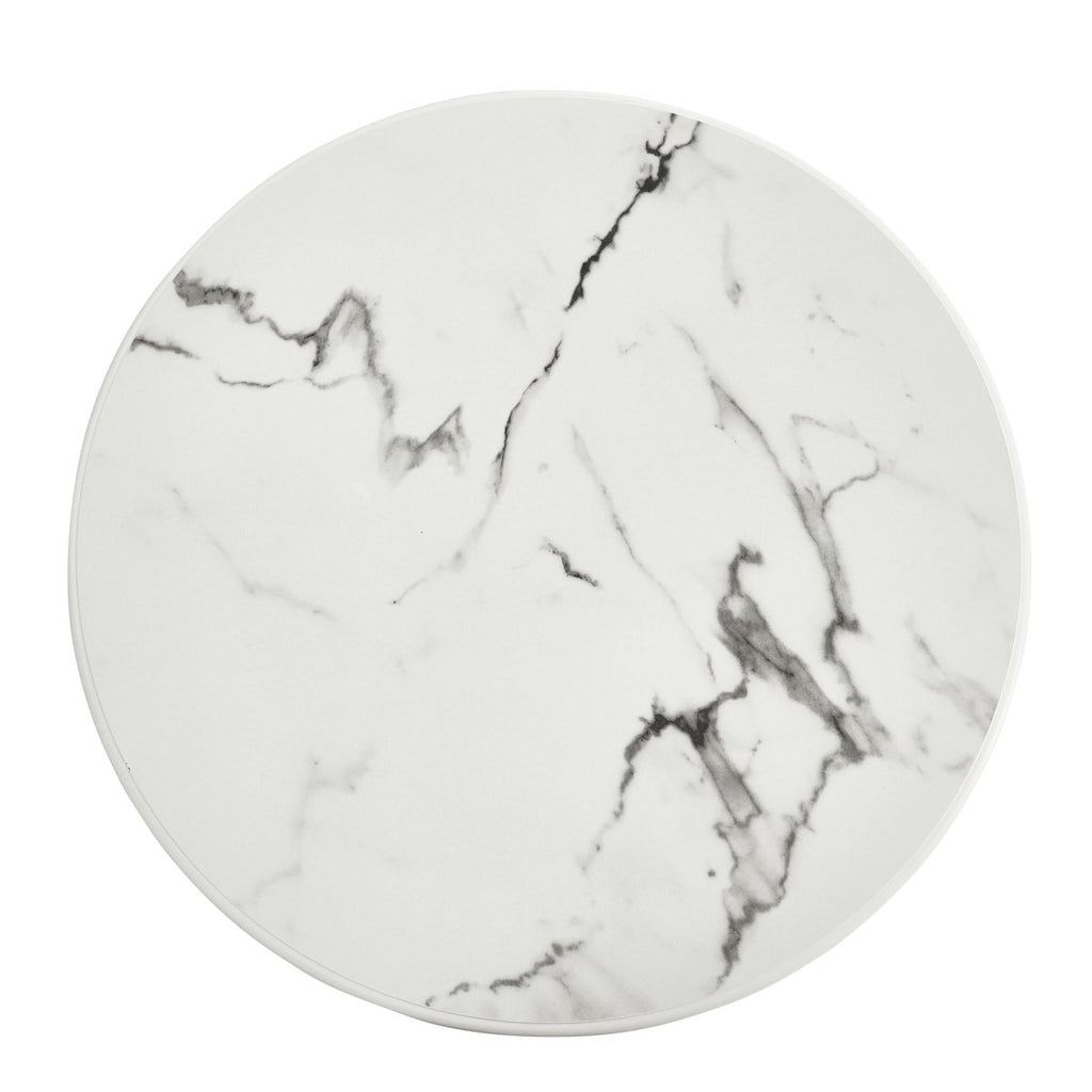 Couchtisch 2er Set ø60/80 cm Easy - Marmoroptik & Lamellenoptik Weiß - FURNHOUSE