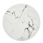 Couchtisch 2er Set ø60/80 cm Easy - Marmoroptik & Lamellenoptik Weiß - FURNHOUSE