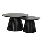 Couchtisch 2er Set ø60/80 cm - Eiche Schwarz - FURNHOUSE
