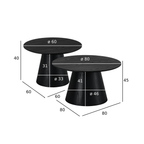 Couchtisch 2er Set ø60/80 cm - Eiche Schwarz - FURNHOUSE