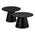 Couchtisch 2er Set ø60/80 cm - Eiche Schwarz - FURNHOUSE