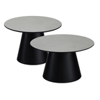 Couchtisch 2er Set ø60/80 cm Tango - Marmoroptik Hellgrau - FURNHOUSE