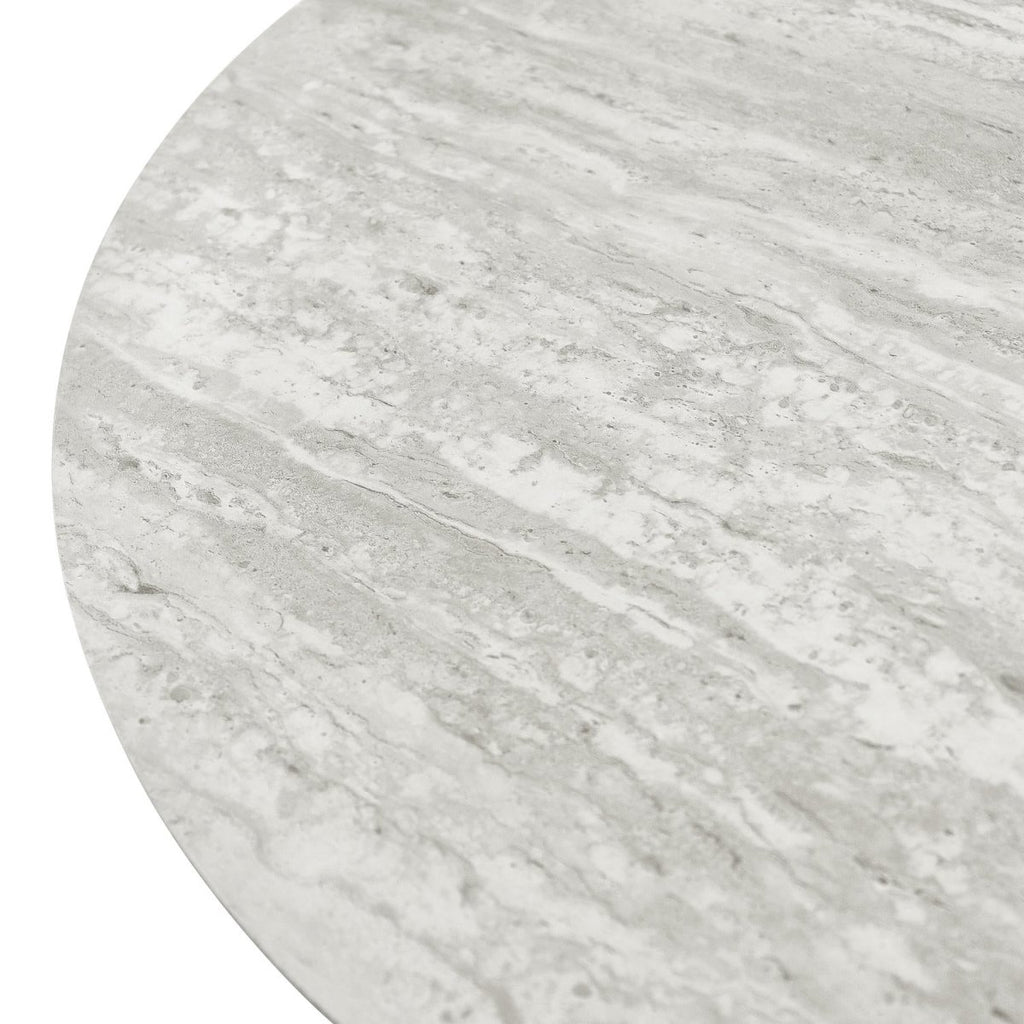 Couchtisch 2er Set ø60/80 cm Tango - Travertine-Optik Grau - FURNHOUSE