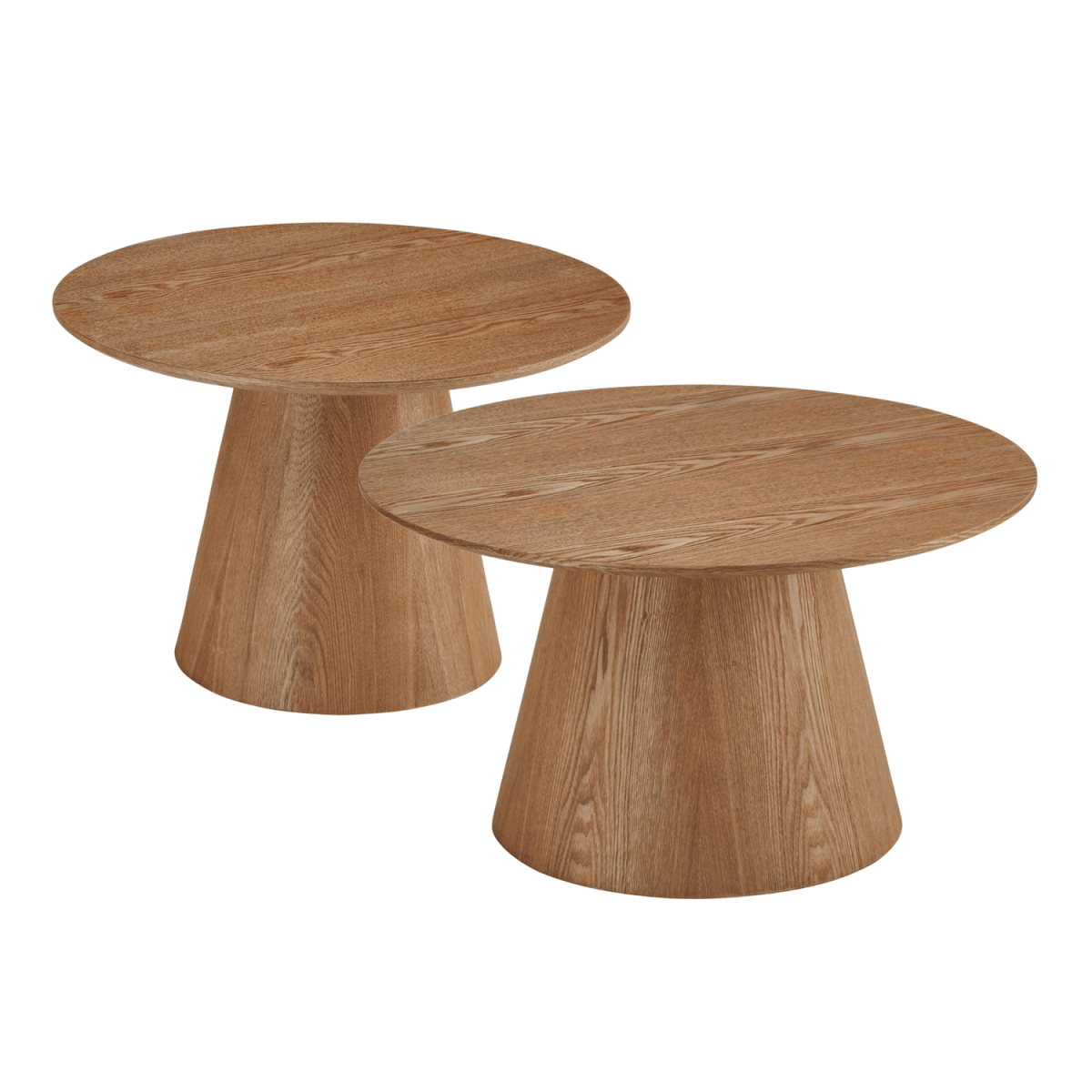 Couchtisch 2er Set ø60/80 cm Tango - Wildeiche Natur - FURNHOUSE