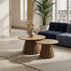 Couchtisch 2er Set ø60/80 cm - Wildeiche Natur - FURNHOUSE