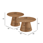 Couchtisch 2er Set ø60/80 cm - Wildeiche Natur - FURNHOUSE