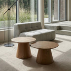 Couchtisch 2er Set ø60/80 cm - Wildeiche Natur - FURNHOUSE