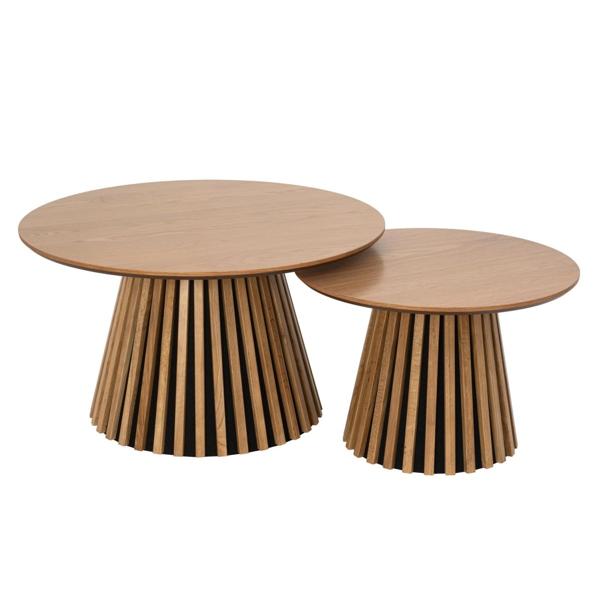 Couchtisch 2er Set ø60/80 cm - Wildeiche Natur - FURNHOUSE