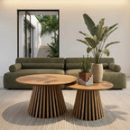 Couchtisch 2er Set ø60/80 cm - Wildeiche Natur - FURNHOUSE