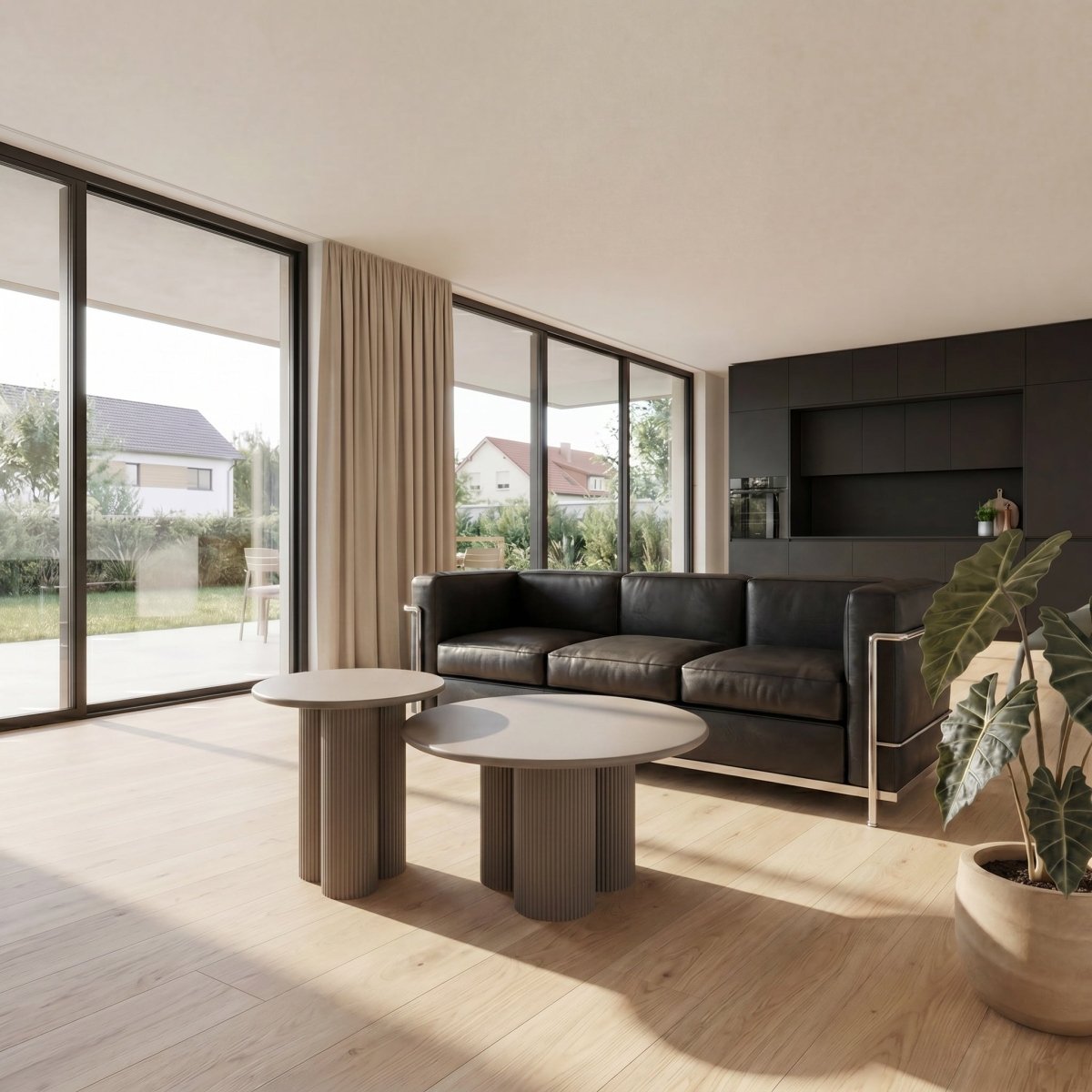 Couchtisch 2er Set ø50/80 cm - Taupe - IBBE DESIGN - FURNHOUSE