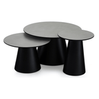 Couchtisch 3er Set ø80/60/45 cm Tango - Marmoroptik Hellgrau - FURNHOUSE