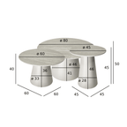 Couchtisch 3er Set ø80/60/45 cm - Travertine-Optik Grau - FURNHOUSE