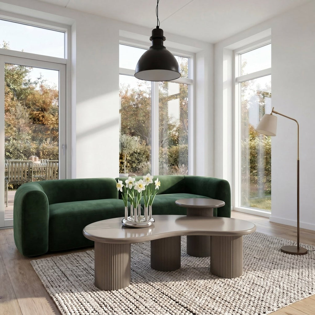 Couchtisch Nierenförmig 130x70 cm - Taupe - IBBE DESIGN - FURNHOUSE