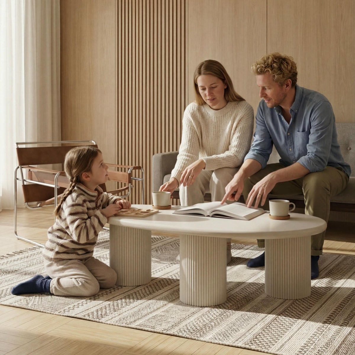 Couchtisch Nierenförmig 130x70 cm - Weiß - IBBE DESIGN - FURNHOUSE
