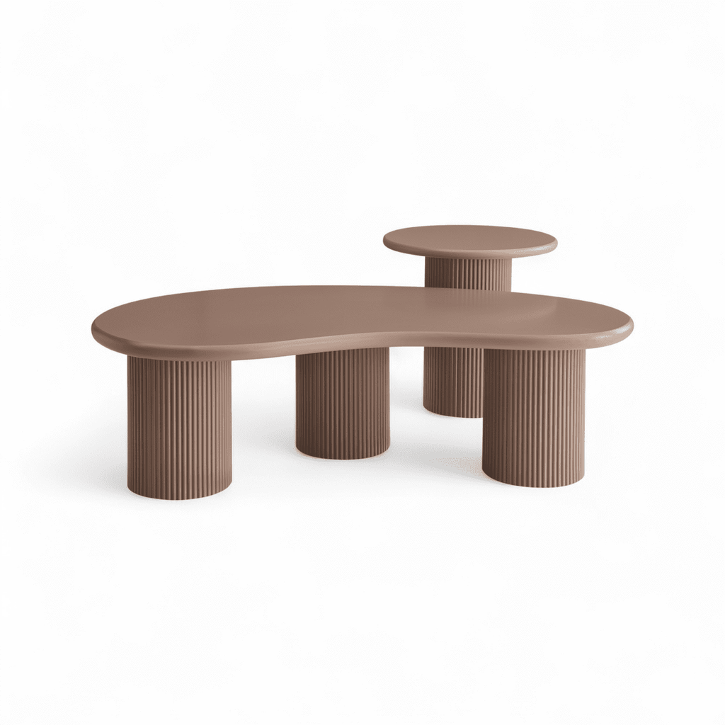 Couchtisch Nierenförmig 130x70 cm - Mocca Mousse - FURNHOUSE