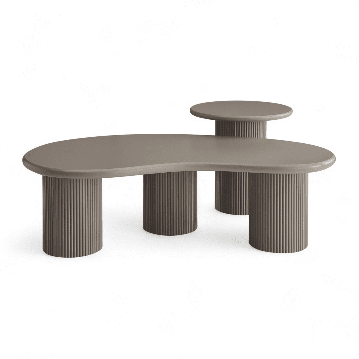 Couchtisch Nierenförmig 130x70 cm - Taupe - FURNHOUSE