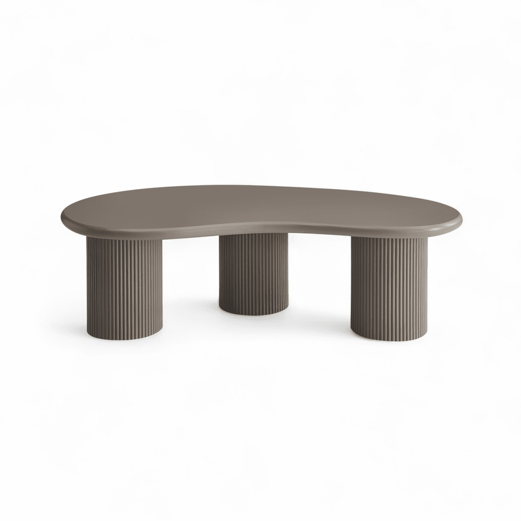 Couchtisch Nierenförmig 130x70 cm - Taupe - FURNHOUSE