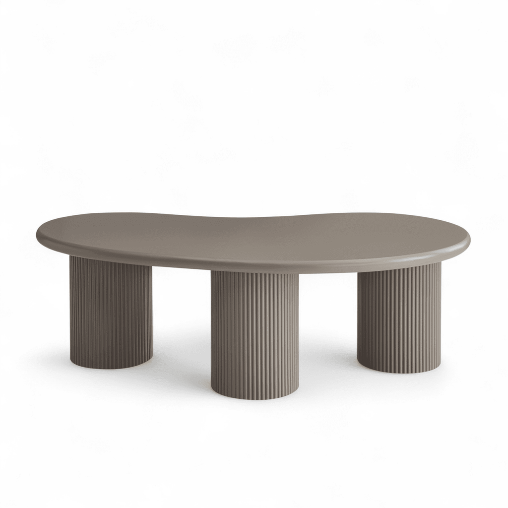 Couchtisch Nierenförmig 130x70 cm - Taupe - FURNHOUSE