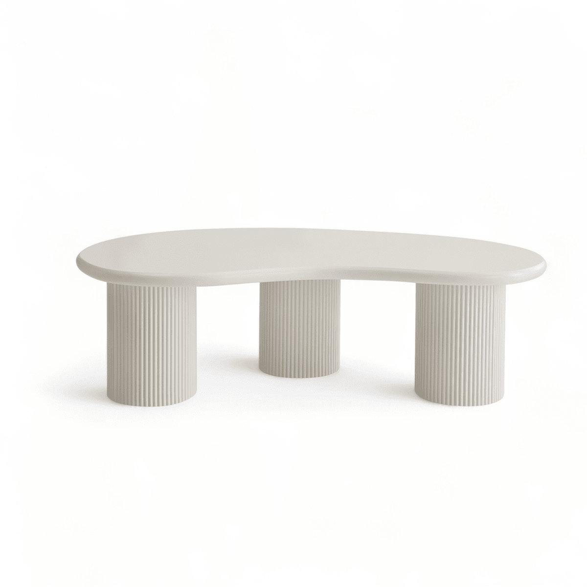 Couchtisch Nierenförmig 130x70 cm - Weiß - FURNHOUSE