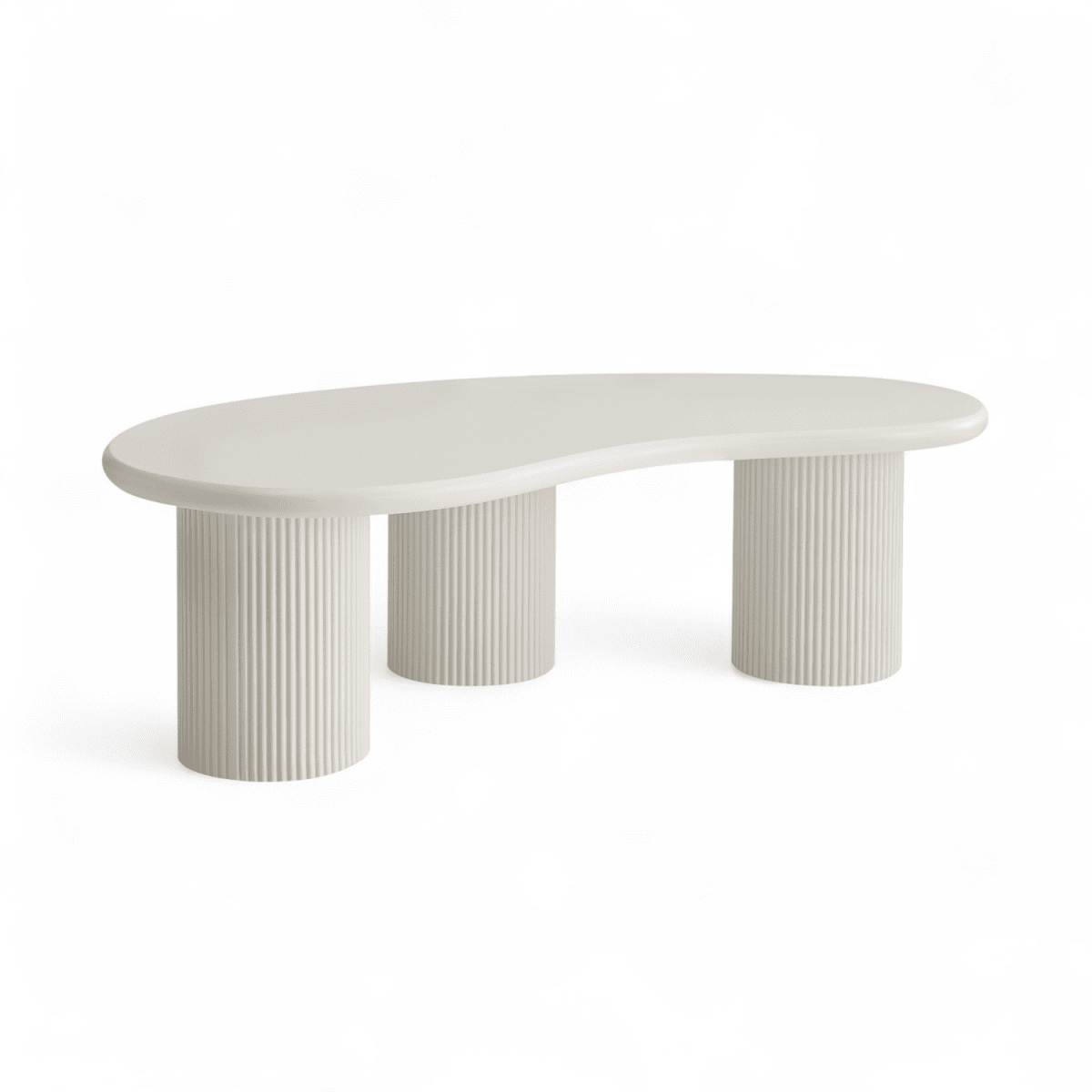 Couchtisch Nierenförmig 130x70 cm - Weiß - FURNHOUSE