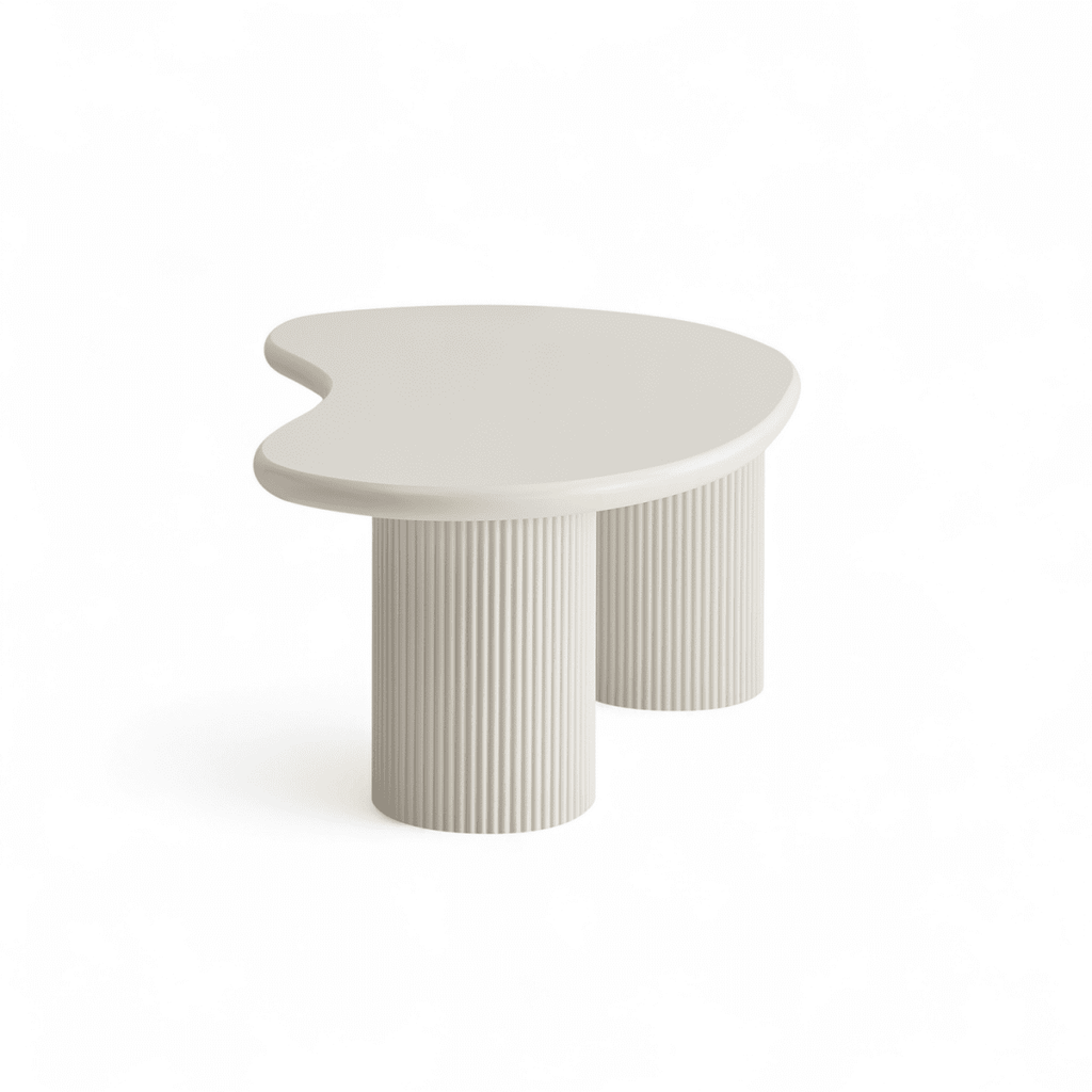 Couchtisch Nierenförmig 130x70 cm - Weiß - FURNHOUSE
